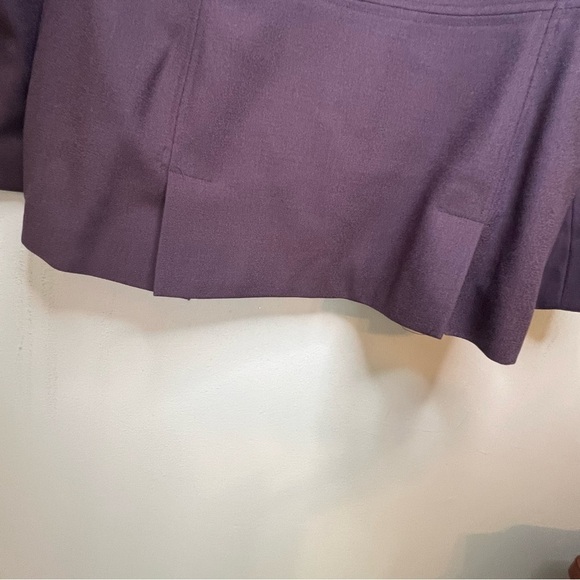 EN AVANCE Women’s 14 Wool Lined Short Blazer Button Front Shoulder Pads Purple - Picture 10 of 10